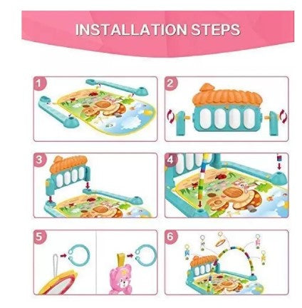 3 in 1 Baby piano fitness rack Top Quality  Baby Play Mat (IMPORTED)