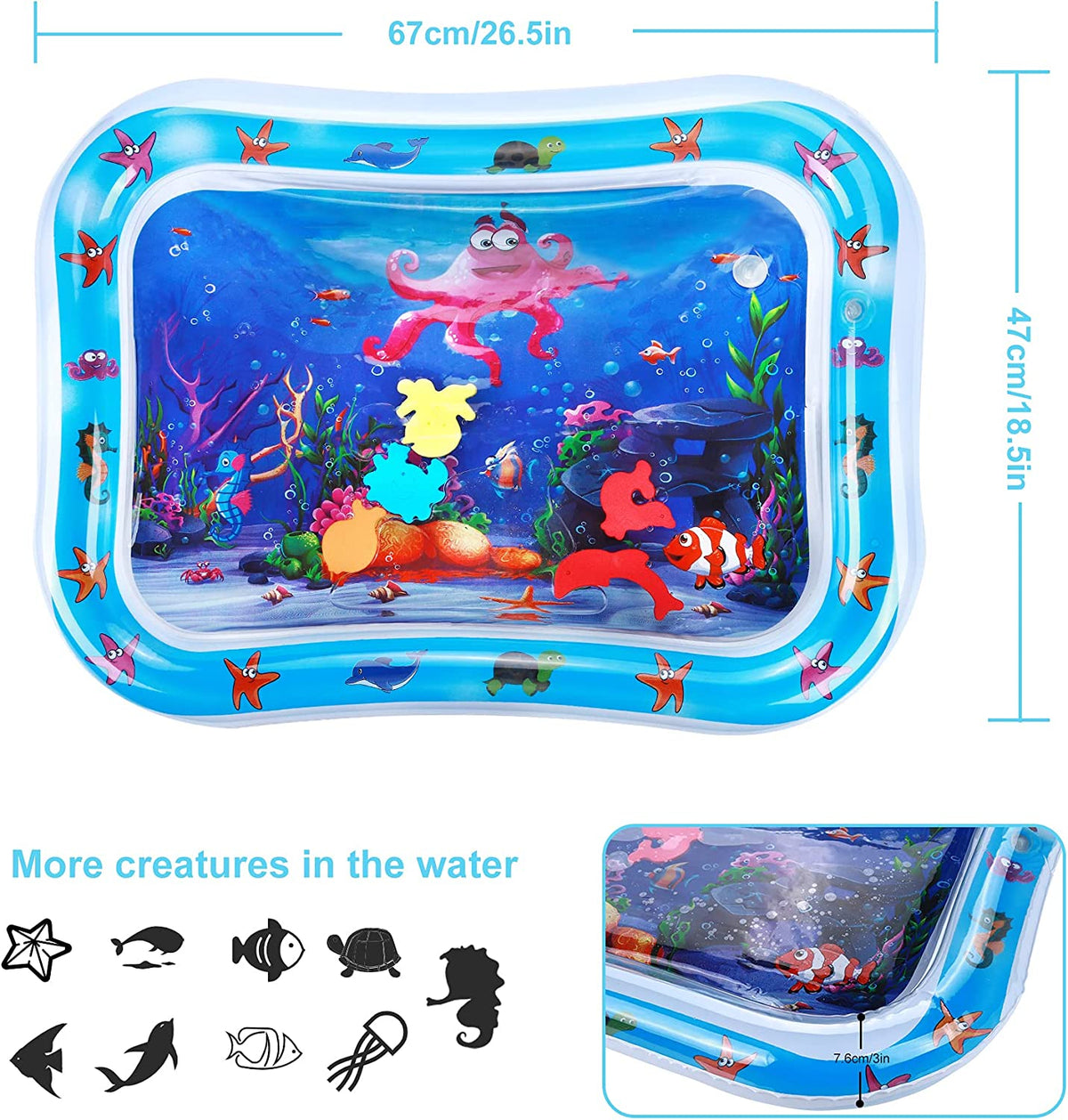 Inflatable Baby Water Play Mat | Tummy Time Activity Mat for Infants