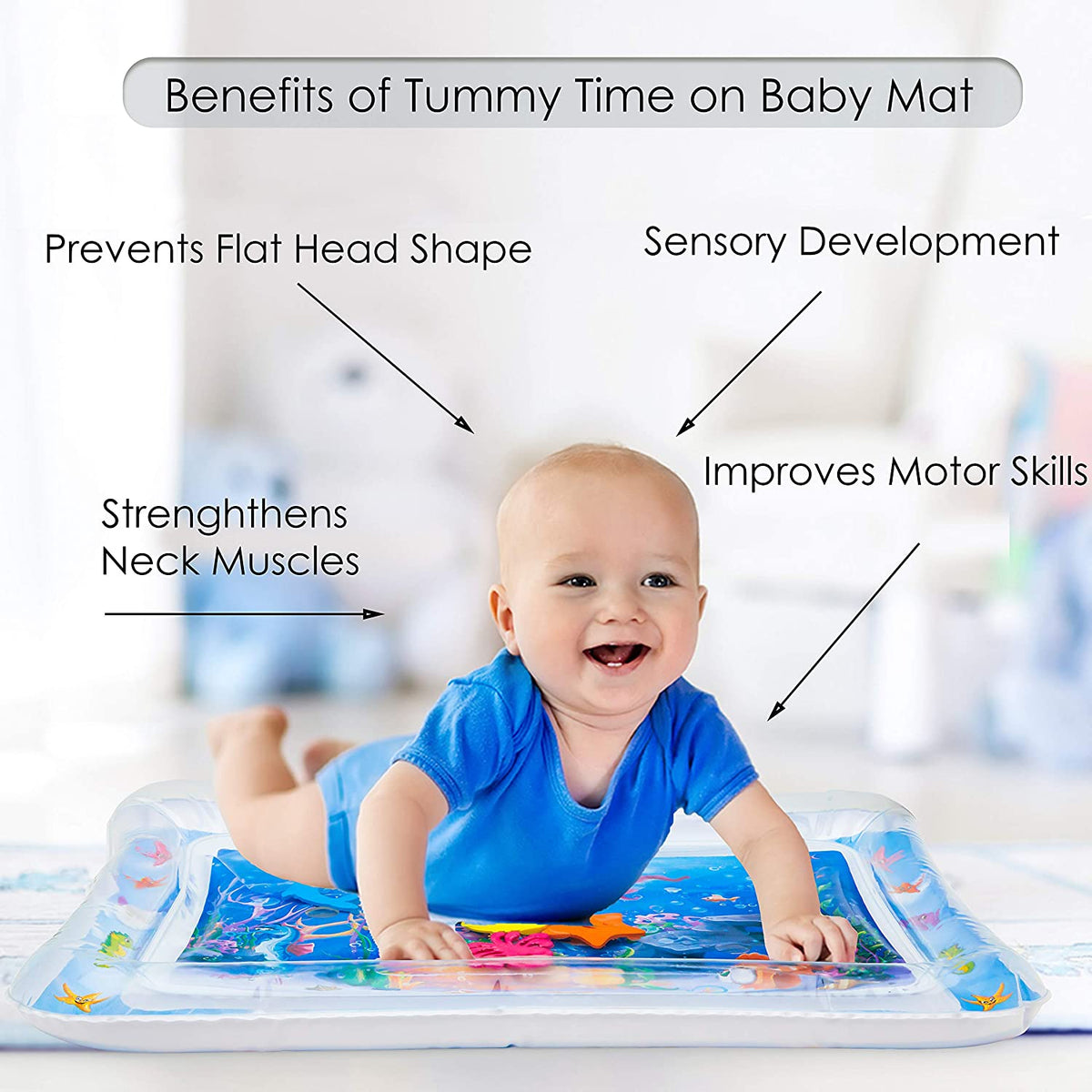 Inflatable Baby Water Play Mat | Tummy Time Activity Mat for Infants