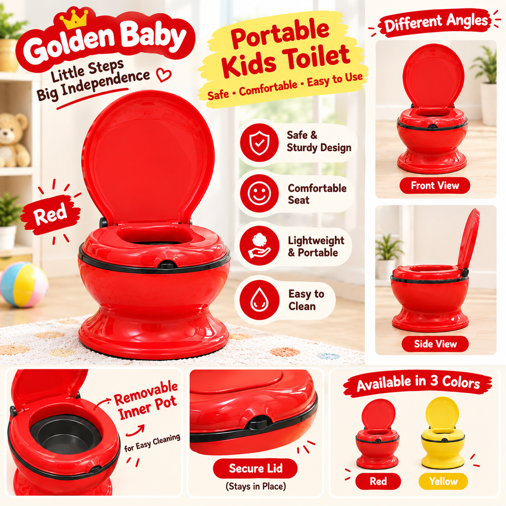 Kids Potty Training Toilet Seat | Baby Potty Chair with Lid