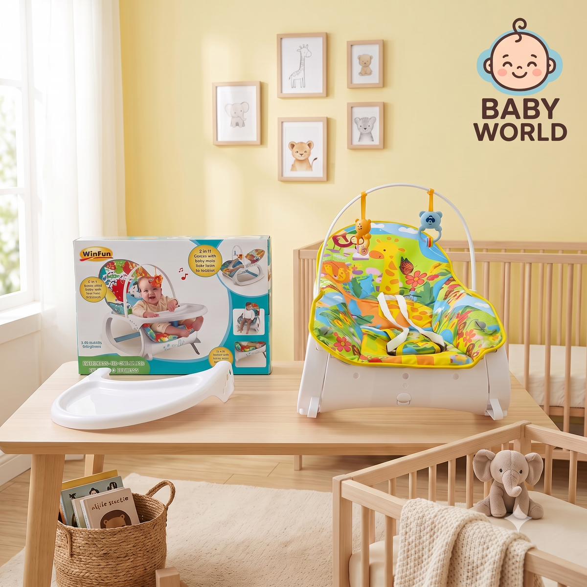 3-in-1 Baby Rocker Chair  Newborn to Toddler Feeding & Sleeping Seat