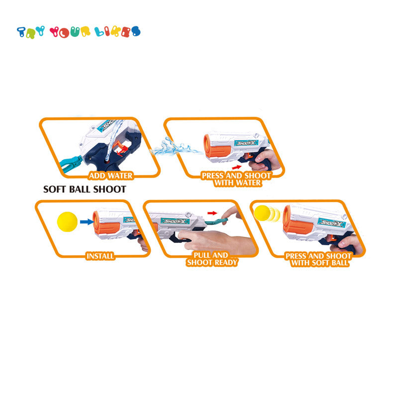 Soft Bullet & Water Blaster Gun for Kids 2-in-1
