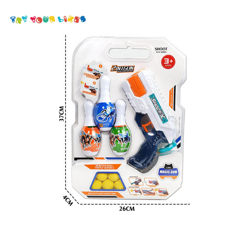 Soft Bullet & Water Blaster Gun for Kids 2-in-1