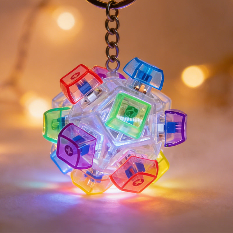 Cute Paw Fidget Clicker Keychain with LED Lights
