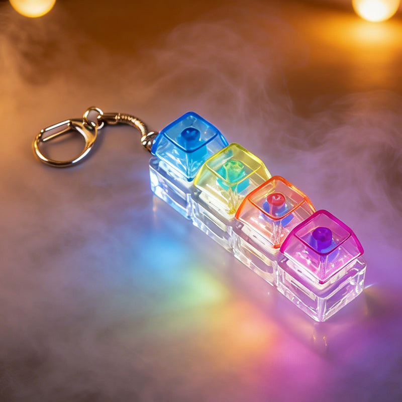 Cute Paw Fidget Clicker Keychain with LED Lights