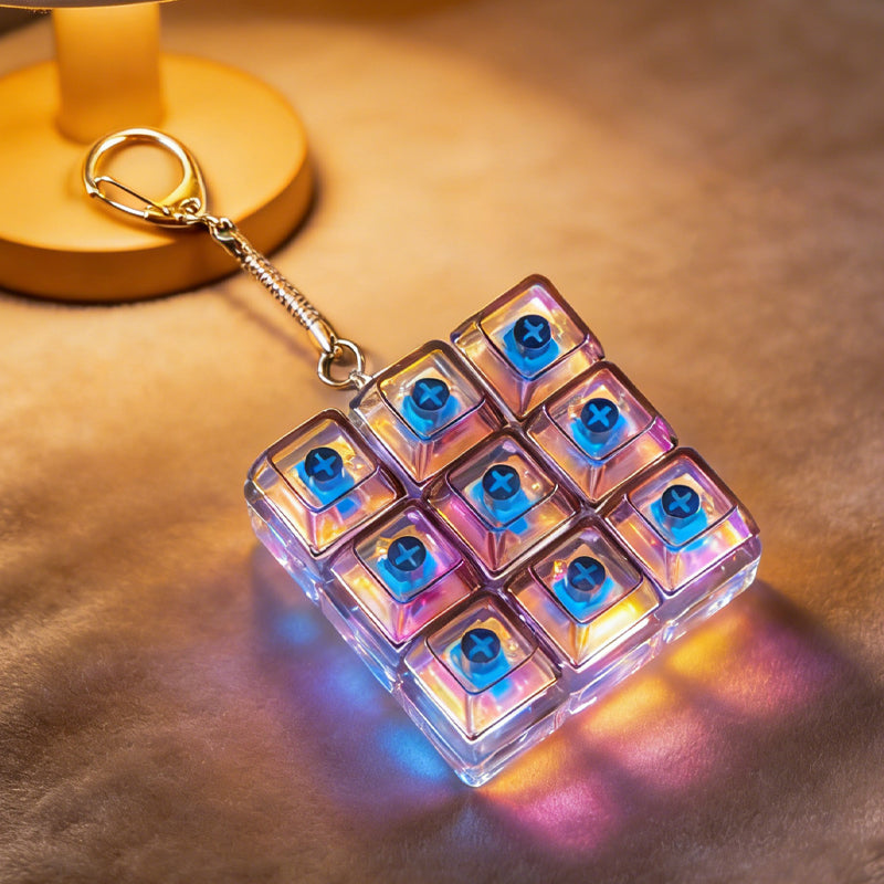Cute Paw Fidget Clicker Keychain with LED Lights
