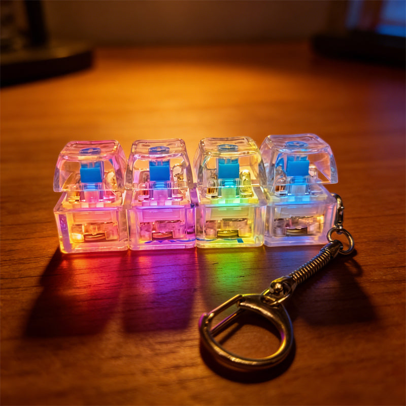 Cute Paw Fidget Clicker Keychain with LED Lights